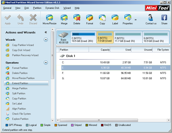 Extend-server-partition-by-using-MiniTool
