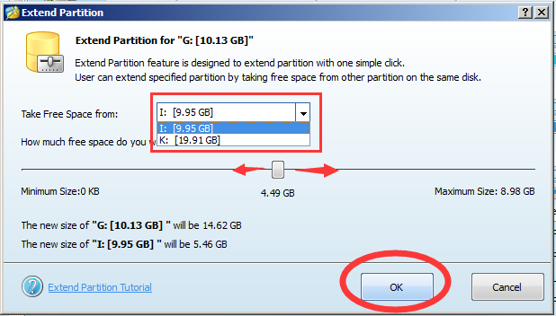 minitool partition wizard free cannot extend the specified partition